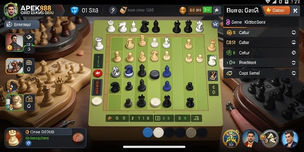 Tampilan antarmuka game Catur APEK88 yang menarik dan interaktif.