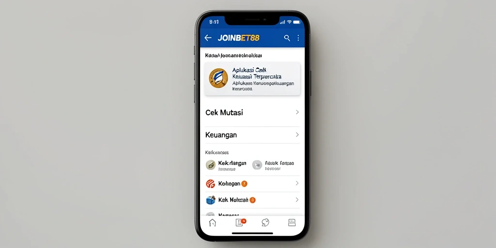 Tampilan antarmuka aplikasi JOINBET88 yang sederhana dan informatif.
