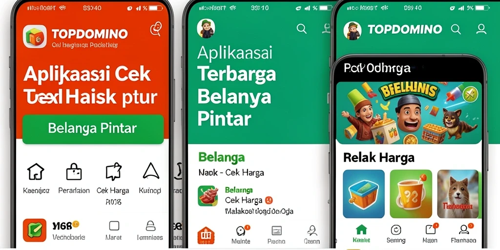 Antarmuka TOPDOMINO yang memudahkan pencarian harga.